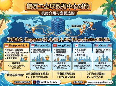搬瓦工新加坡 SG_8 机房介绍与套餐选购:对比 SG_1 / 香港 / 东京 / 大阪 CN2 GIA 线路